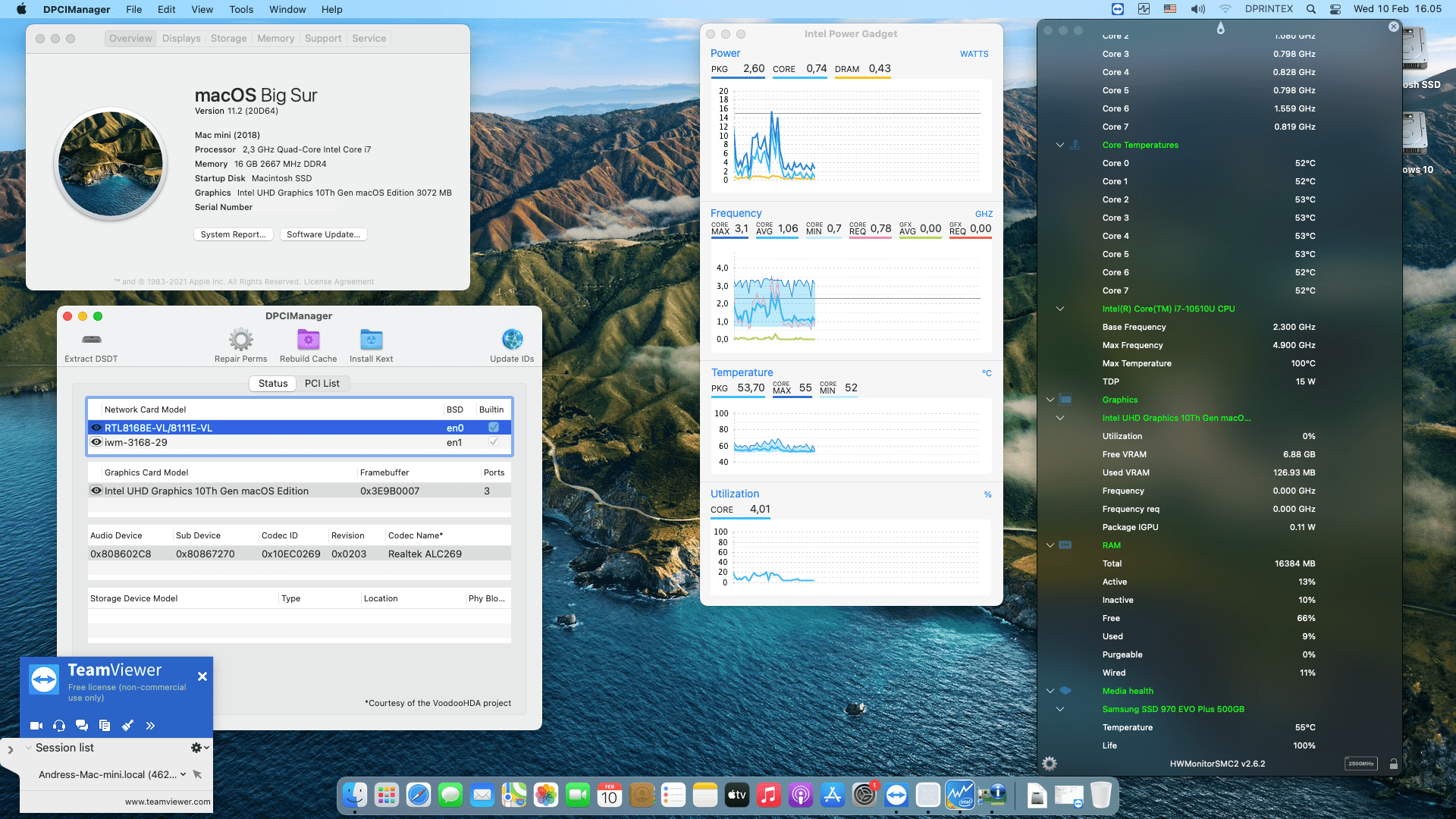 Success Hackintosh macOS Big Sur 11.2 Build 20D64 in Nvisen Y-MU01 Mini PC